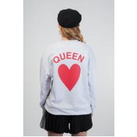 Lozigo King & Queen Couple Yuvarlak Yaka Sweatshirt Gri 121117