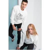 Lozigo Pizza Couple Yuvarlak Yaka Sweatshirt Beyaz 121107