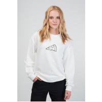Lozigo Pizza Couple Yuvarlak Yaka Sweatshirt Beyaz 121107