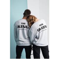 Lozigo The King & His Couple Yuvarlak Yaka Sweatshirt Gri 121110