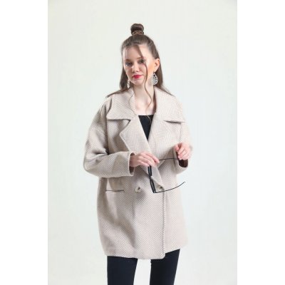 Balık Sırtı Kaşe Kaban  Camel